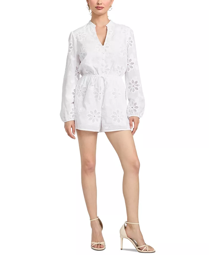 

Женский комбинезон Hazel с длинными рукавами и вышивкой GUESS, белый