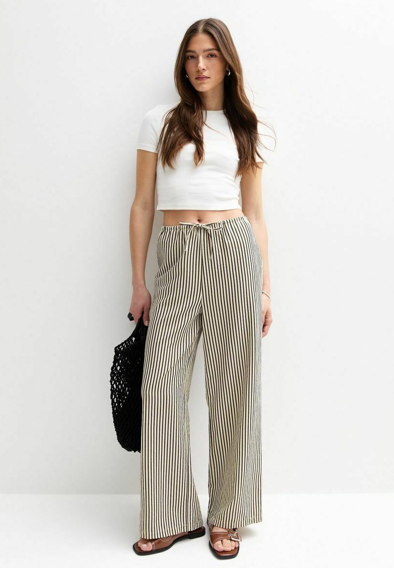

Брюки STRIPED WIDE LEG New Look, черный