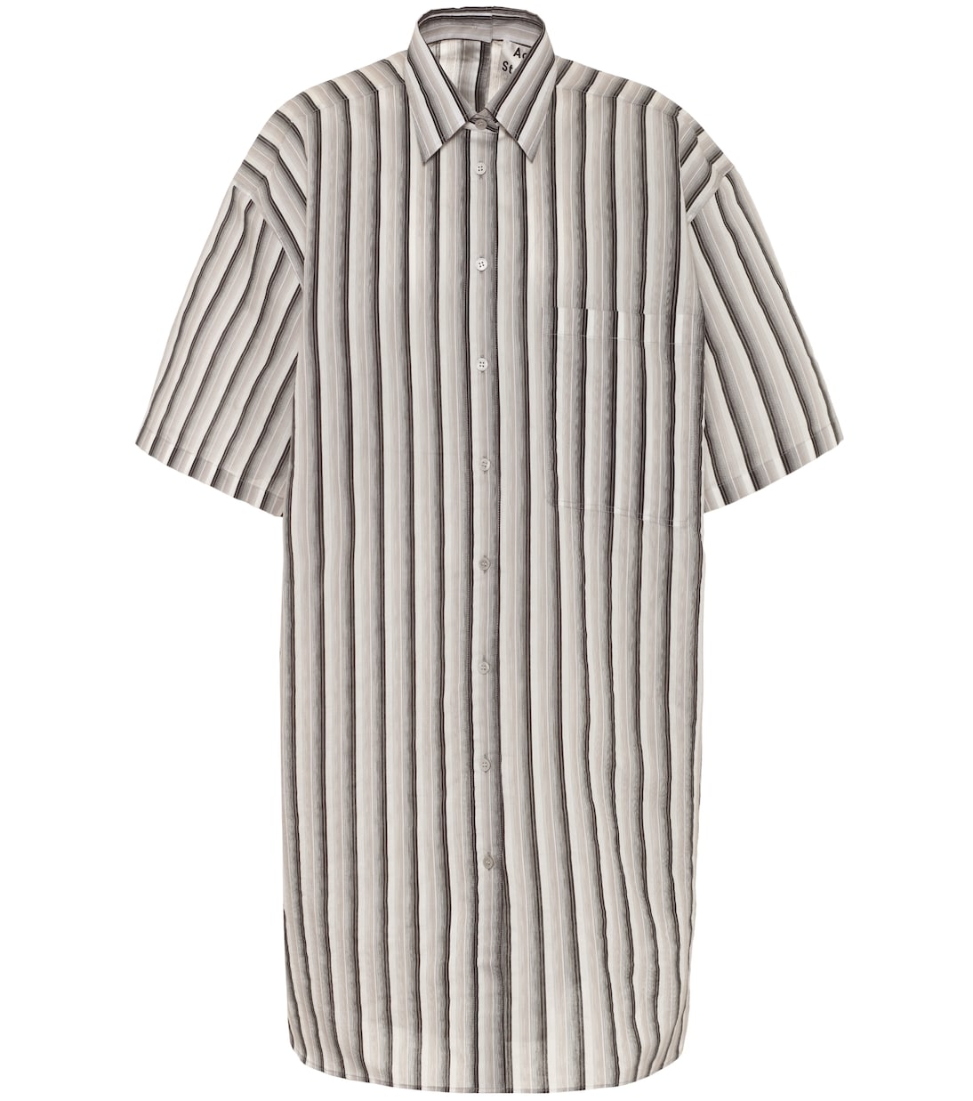 

Полосатая рубашка из смесового хлопка Acne Studios, Platinum Grey