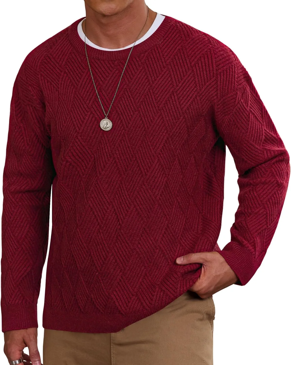 

Мужской свитер оверсайз с кабельным узором, меланжевый (S-2XL) Herberton