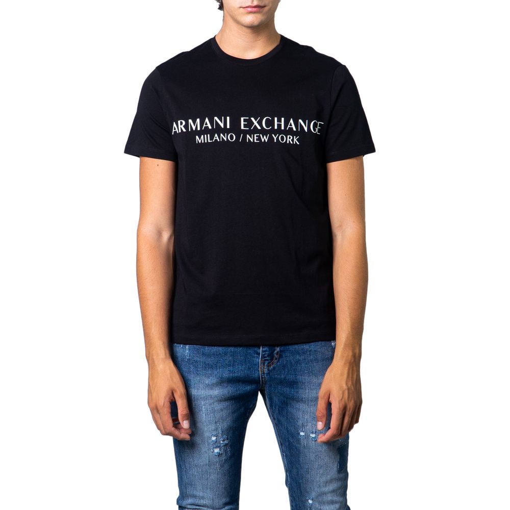 

Черная хлопковая футболка Armani Exchange
