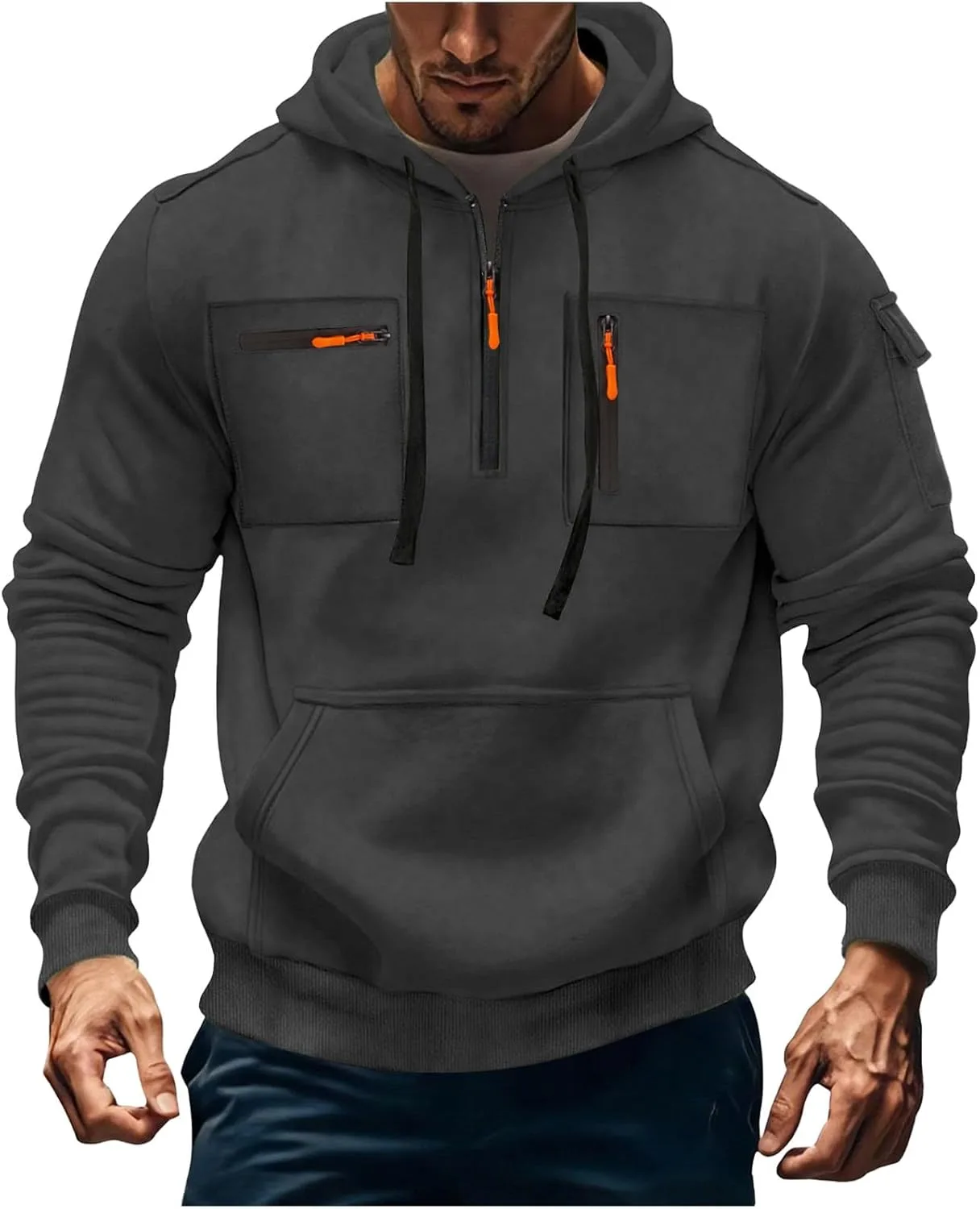 

Мужская толстовка с капюшоном и карманами для активного отдыха Mrmaere