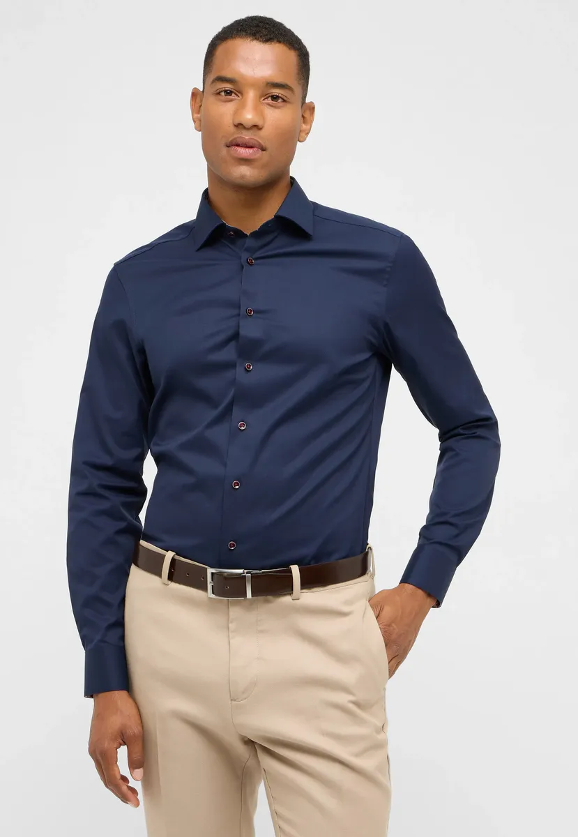 

Рубашка Eterna с длинными рукавами "SLIM FIT", цвет морской волны