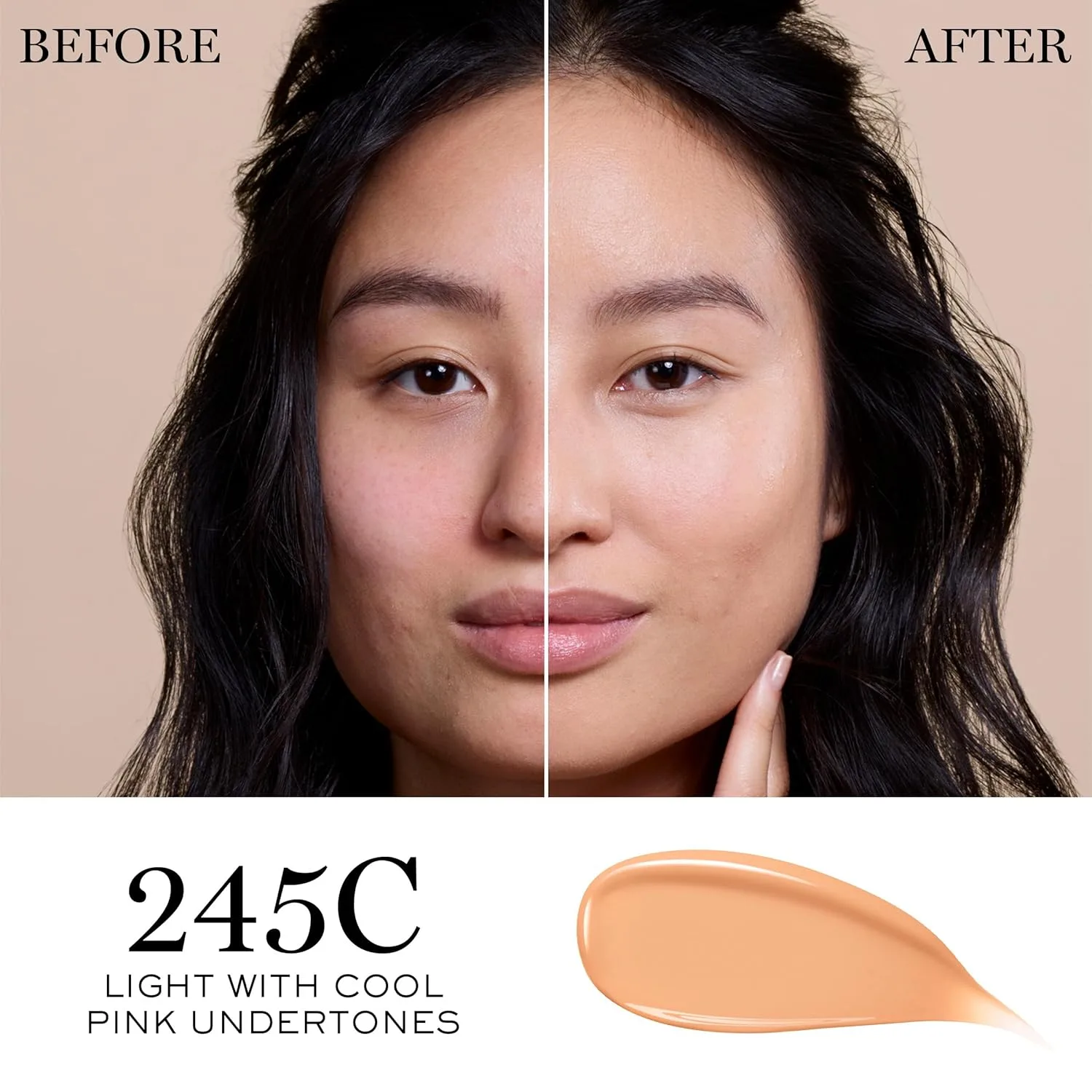 Тональный крем Lancôme Teint Idole Ultra Wear Care & Glow Longwear Foundation с SPF 27, увлажняющий, со средней степенью покрытия, которое можно наслаивать, и сияющим финишем., 245C: light with cool pink undertones — фото 2
