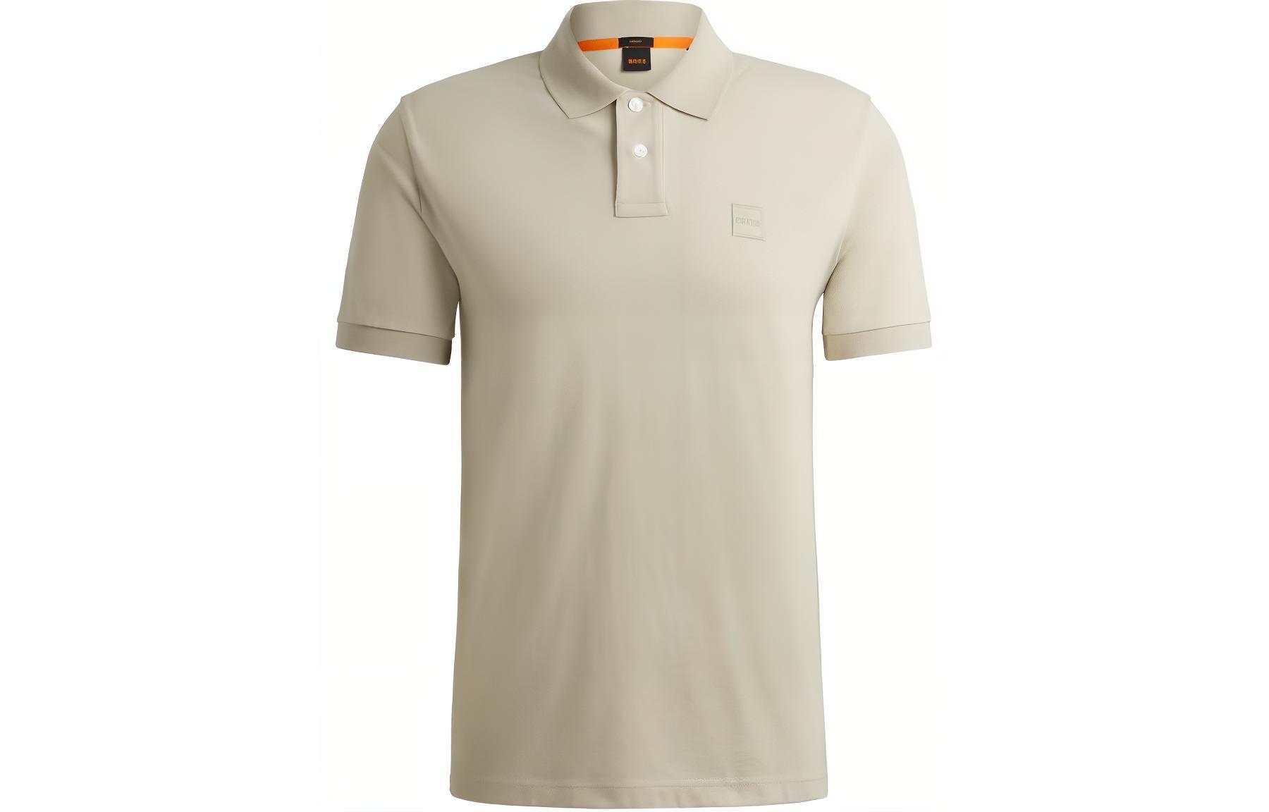 

Футболка поло с коротким рукавом и нашивкой Boss Logo HUGO BOSS, светло-бежевый