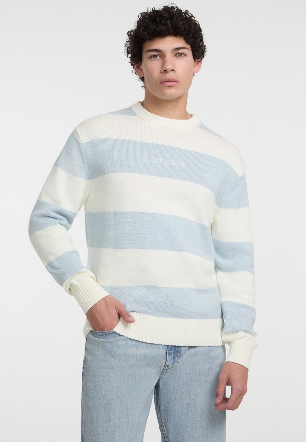 

Джемпер STRIPED Guess Jeans, светло-голубой