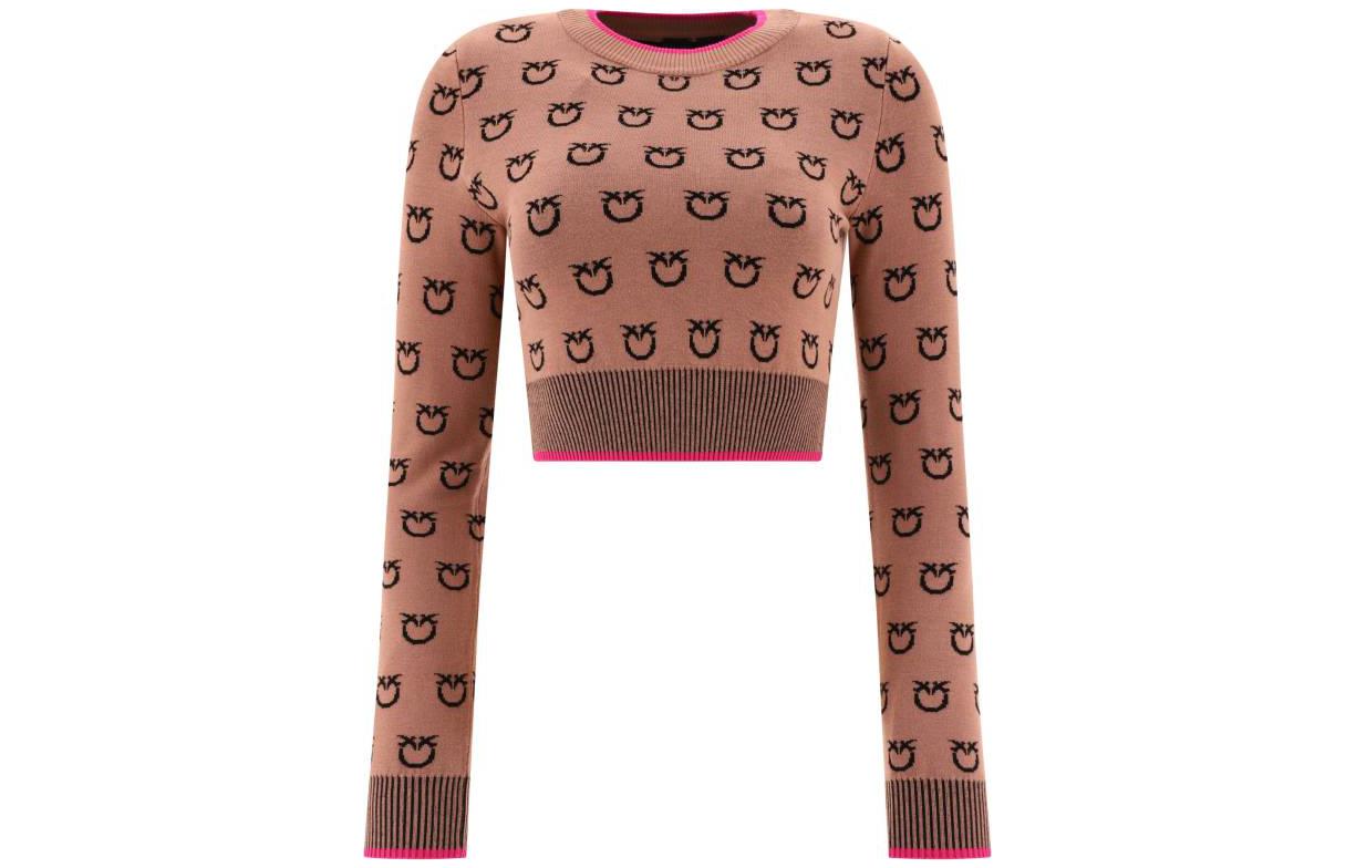 

Обрезанный свитер с круглым вырезом PINKO, коричневый