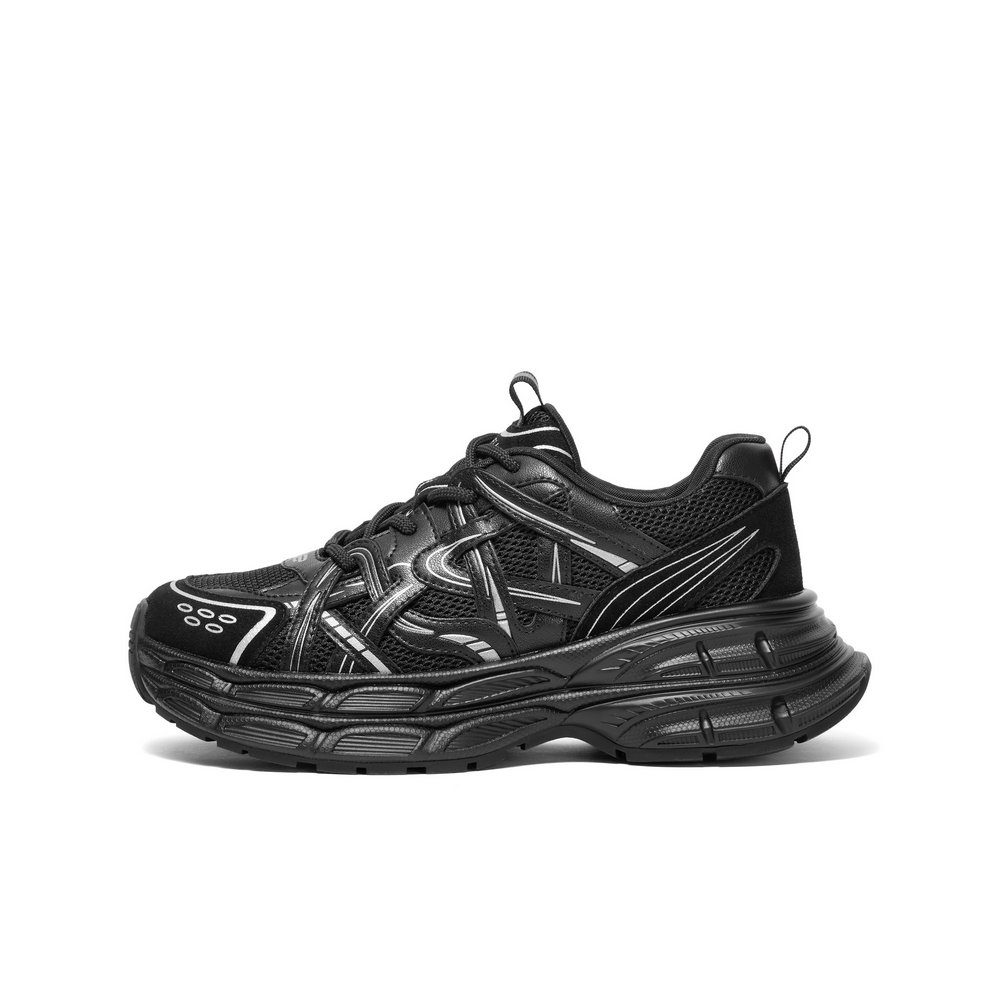 

Мужские серые противоскользящие износостойкие низкие массивные кроссовки BELLE, черный