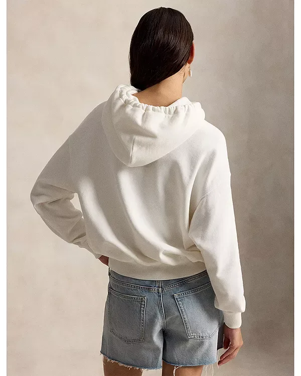 Толстовка с флисовой подкладкой и логотипом в виде волны Ralph Lauren, White — фото 3
