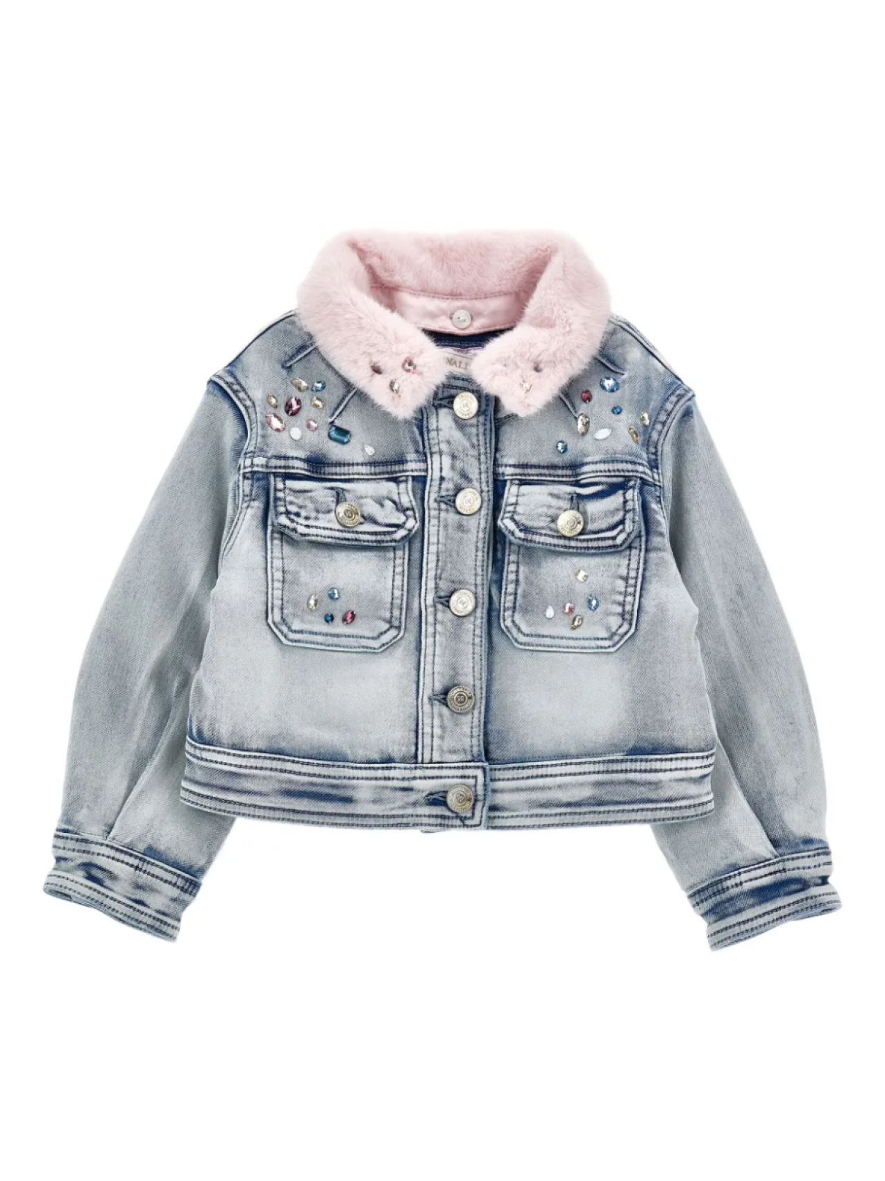 

Monnalisa джинсовая куртка x Disnry Stitch, синий