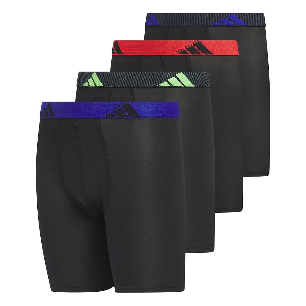 

Комплект из 4 длинных боксеров Adidas Youth из микрофибры для мальчиков 4–20 лет, черный