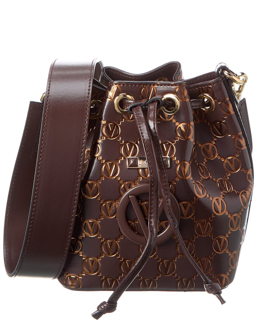 

Кожаная сумка-ведро Valentino by Mario Valentino Jules Monogram, коричневый