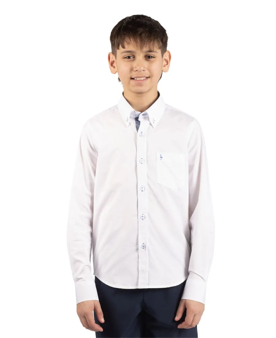 Рубашка с длинным рукавом Big Boys Signature Oxford Tailorbyrd, белый