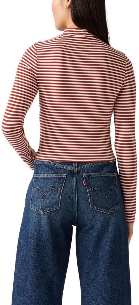 Женская свободная футболка с длинным рукавом Levi's, (New) Marigold Stripe Burnt Henna — фото 2