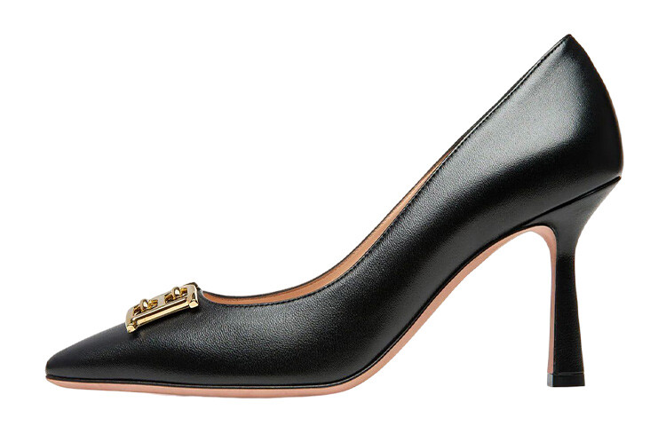 Туфли на высоком каблуке женские черные Bally