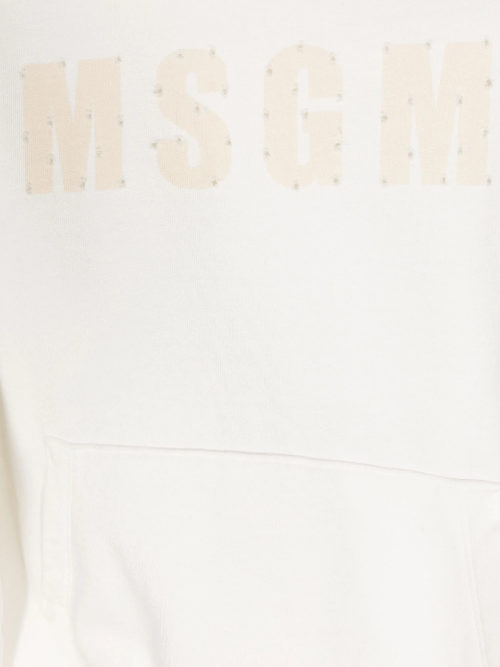 Худи с эффектом потертости и логотипом Msgm Kids, белый — фото 3