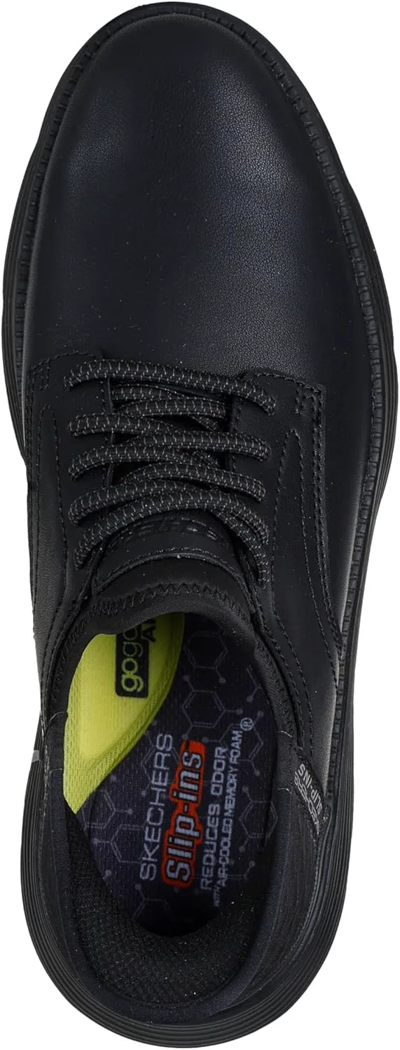 Мужские слипоны Skechers USA Garza - Gervin с простым носком и эластичным шнурком, черный — фото 4