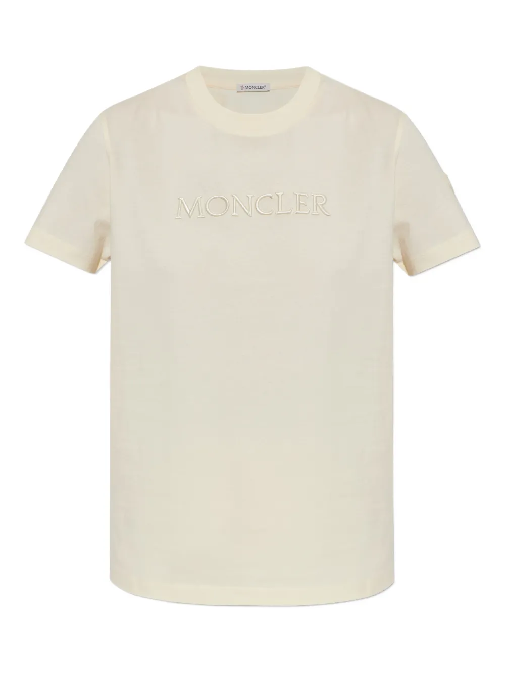

Футболка с короткими рукавами и вышитым логотипом Moncler, нейтральный