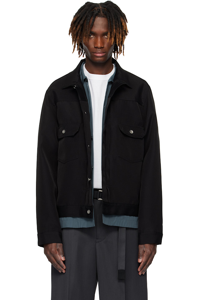 

Двусторонняя куртка из шелка и хлопка Sacai, черный
