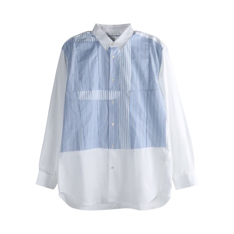 

Рубашка Comme des Garçons SHIRT Woven Patchwork Shirt 'White/Stripe', белый