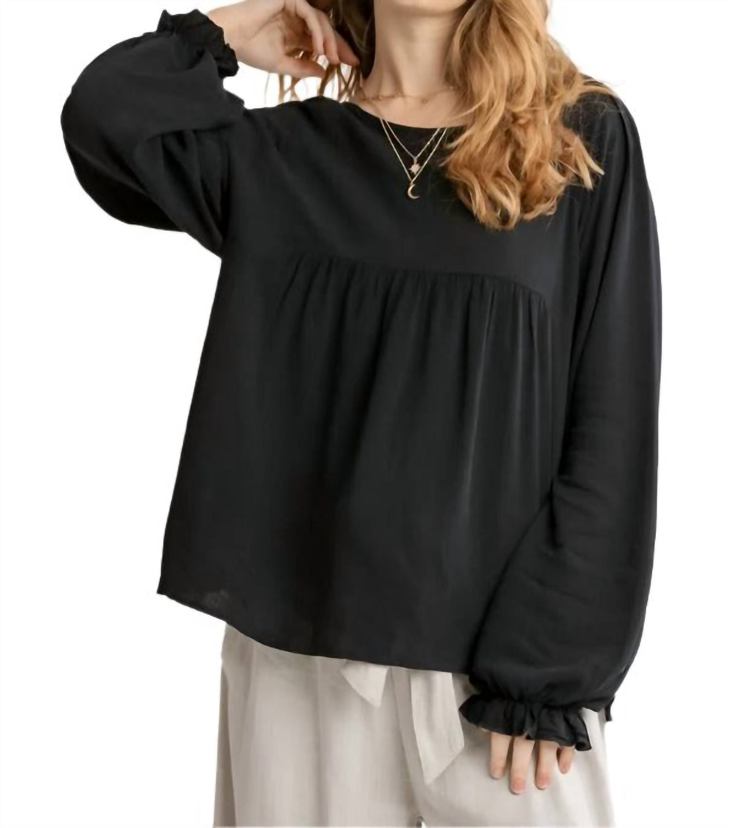 

Umgee Топ-бэбидолл с плиссировкой, черный