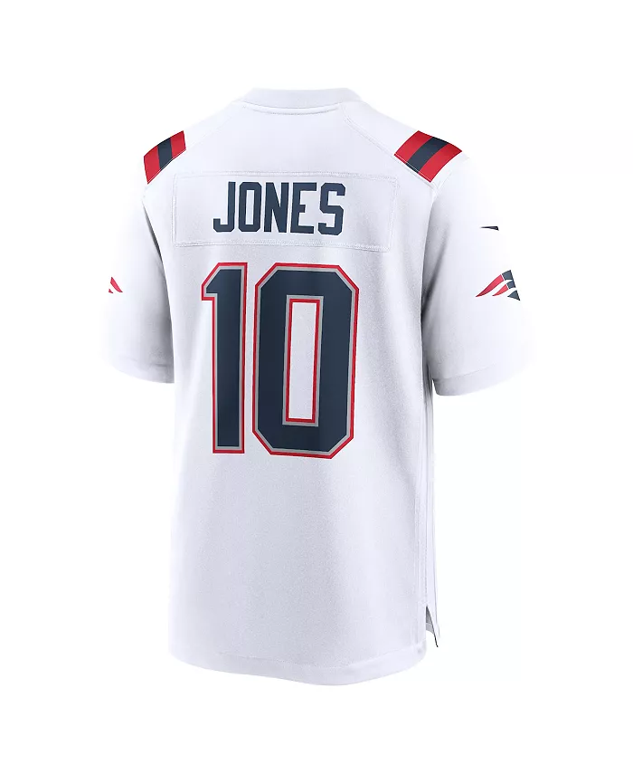 Мужская игровая футболка Mac Jones New England Patriots Team Nike, белый — фото 3