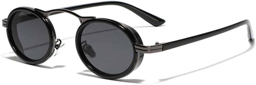 

Солнцезащитные очки в стиле ретро-панк для женщин, маленькие овальные, с градиентным переходом цвета, защита от УФ-излучения UV400; модные полуметаллические солнцезащитные очки для мужчин, SUN539 Generic, Gun Black Gray