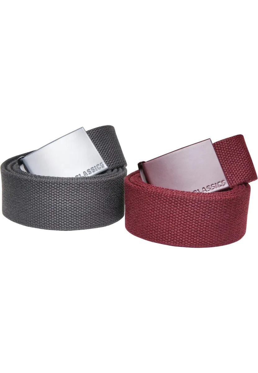 

Набедренный ремень URBAN CLASSICS " Urban Classics Unisex Canvas Belt Belt с цветной пряжкой, 2 шт.", бордовый