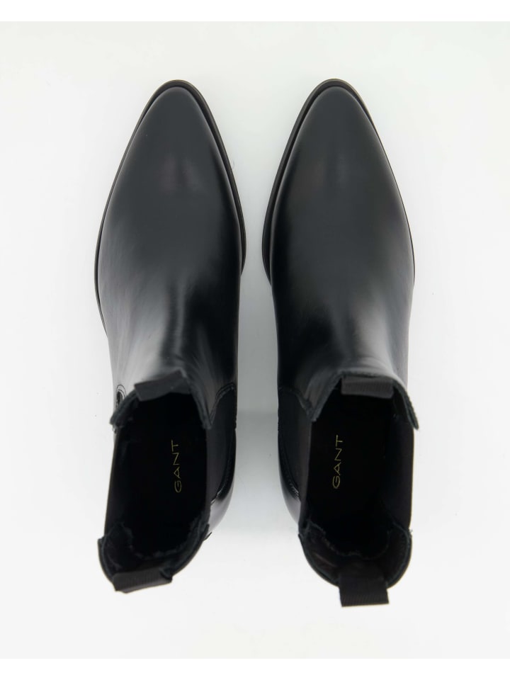 Женские ботинки челси Gant из гладкой кожи на каблуке, черный — фото 4