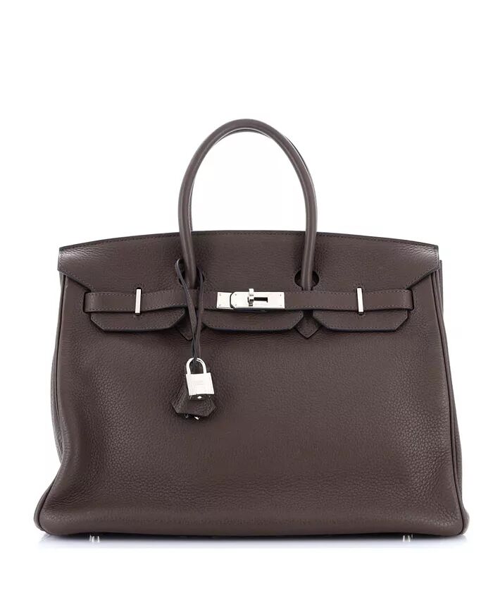 

Сумка Birkin 35 коричневая Clemence с палладиевой фурнитурой Pre-Owned HERMÉS, коричневый