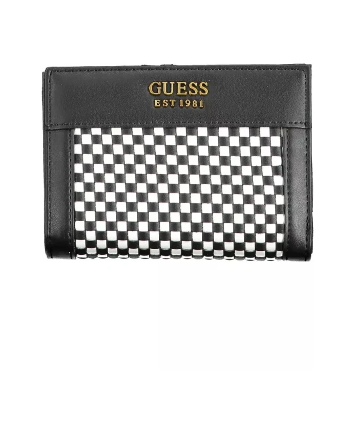 

Элегантный кошелек с контрастными деталями Guess, черный