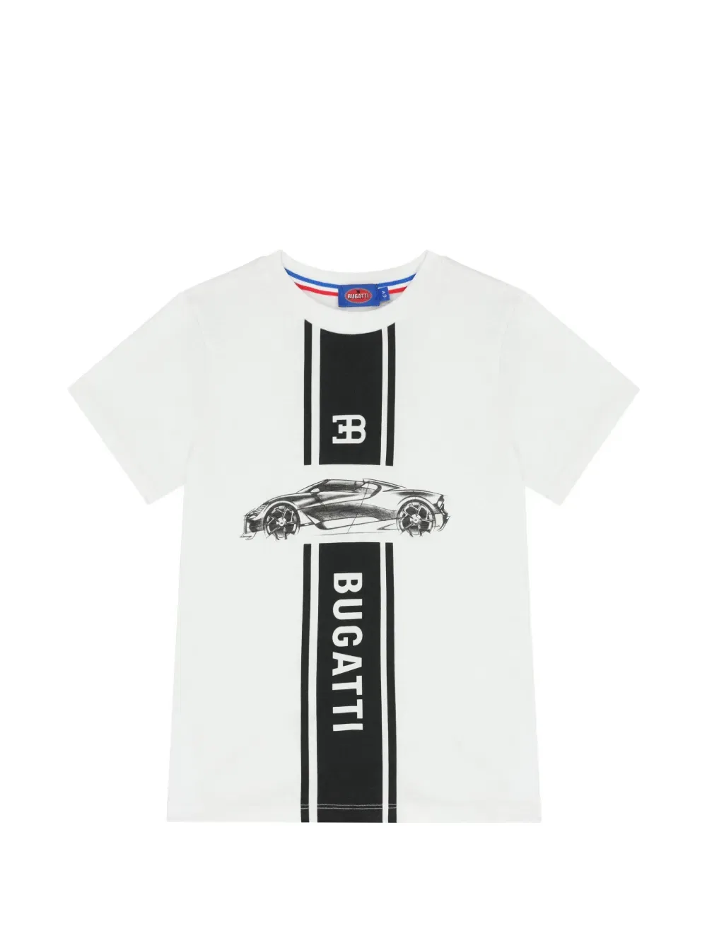 Футболка с автомобильным принтом Bugatti Kids, белый