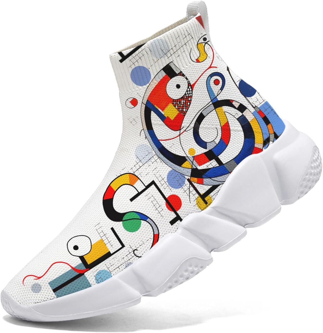 

Мужские носочные кроссовки Hetios в стиле Мондриан, трикотажные слипоны, спортивно-повседневные, расписанные граффити, Mondrian_13