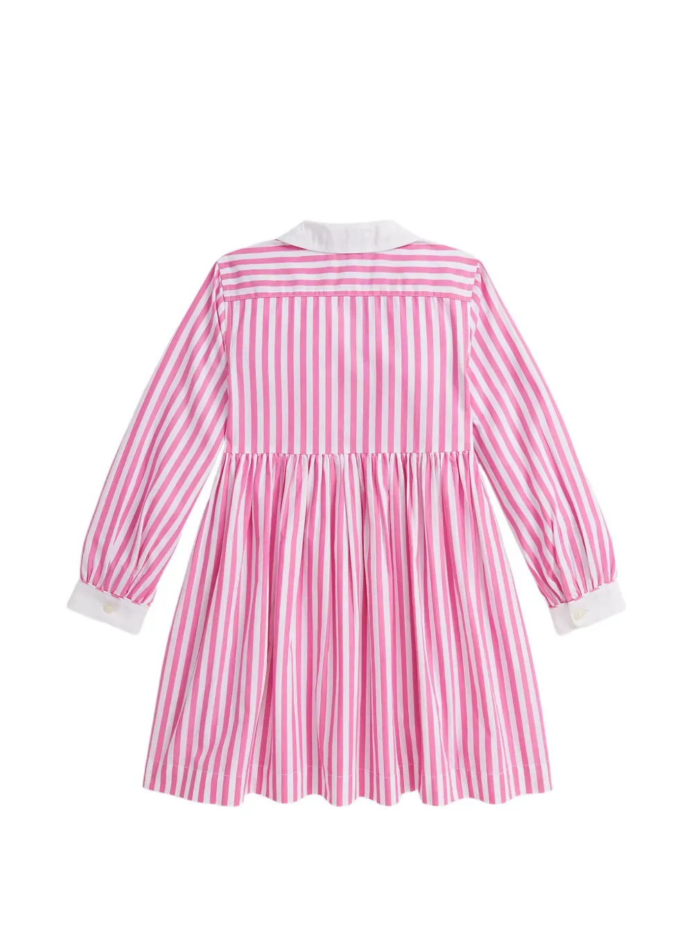 Платье в полоску с воротником POLO RALPH LAUREN KIDS, розовый — фото 2