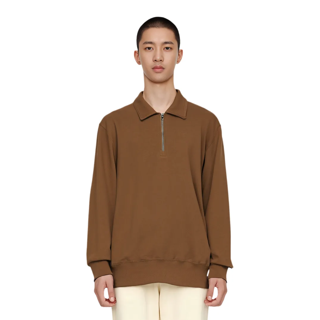 Свитшот мужской Umber Lapel Moderate Regular UNIQLO, umber — фото 4