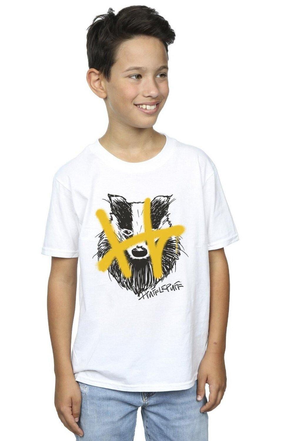 

Футболка Hufflepuff Pop Spray Harry Potter, белый