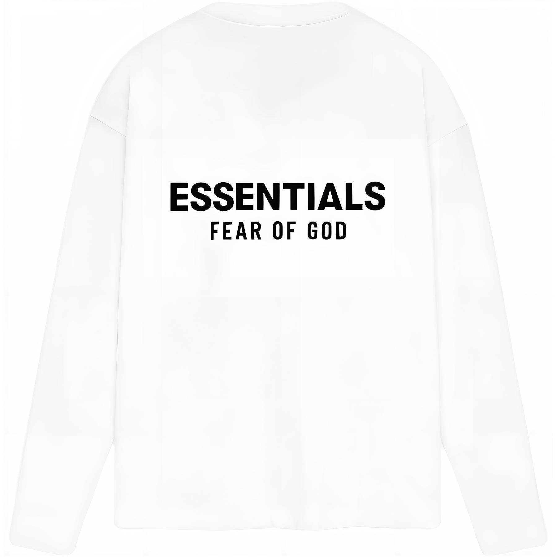 

Классическая футболка с длинными рукавами Fear Of God Essentials, ярко-белый