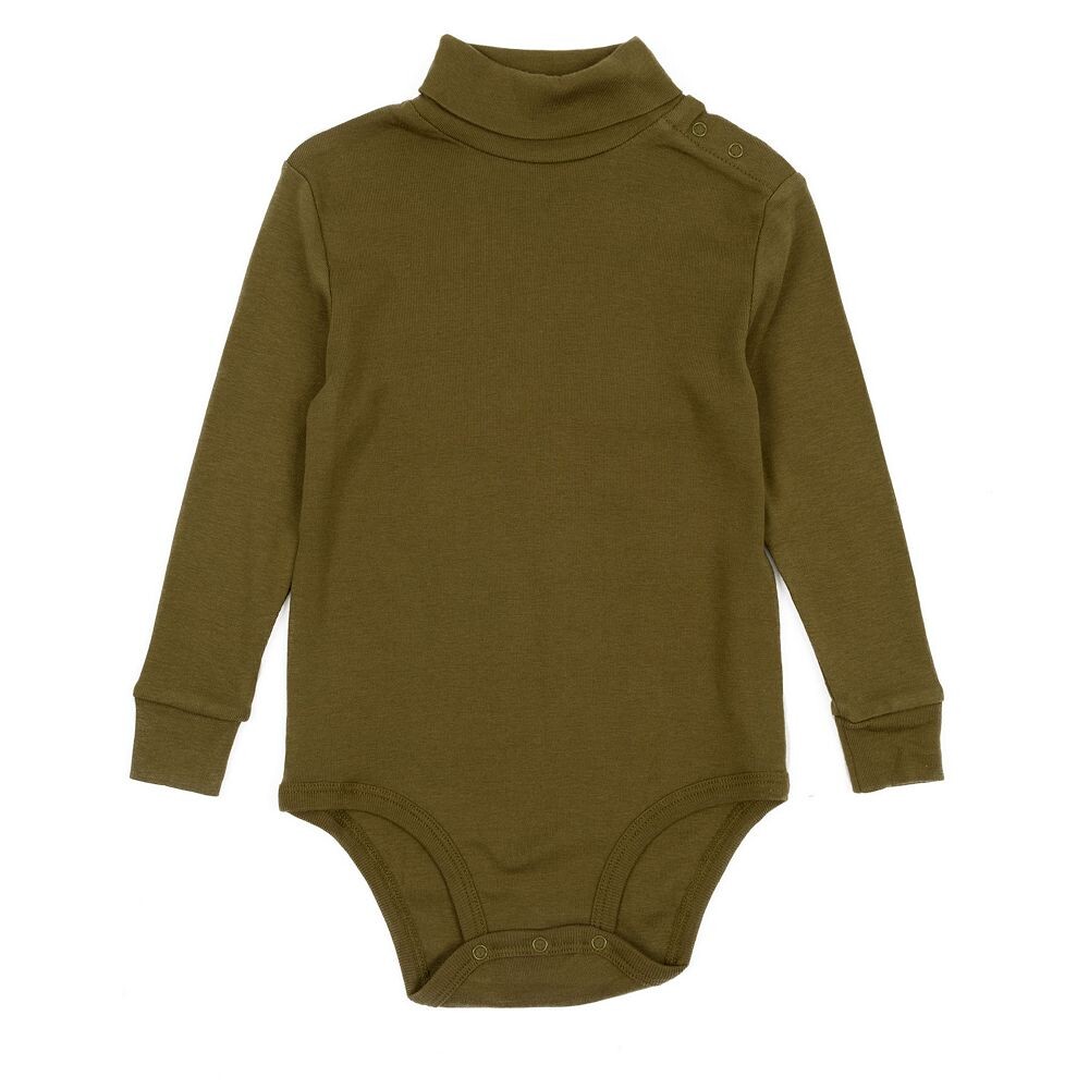 Боди с водолазкой Leveret в стиле бохо, сплошной цвет, цвет Olive
