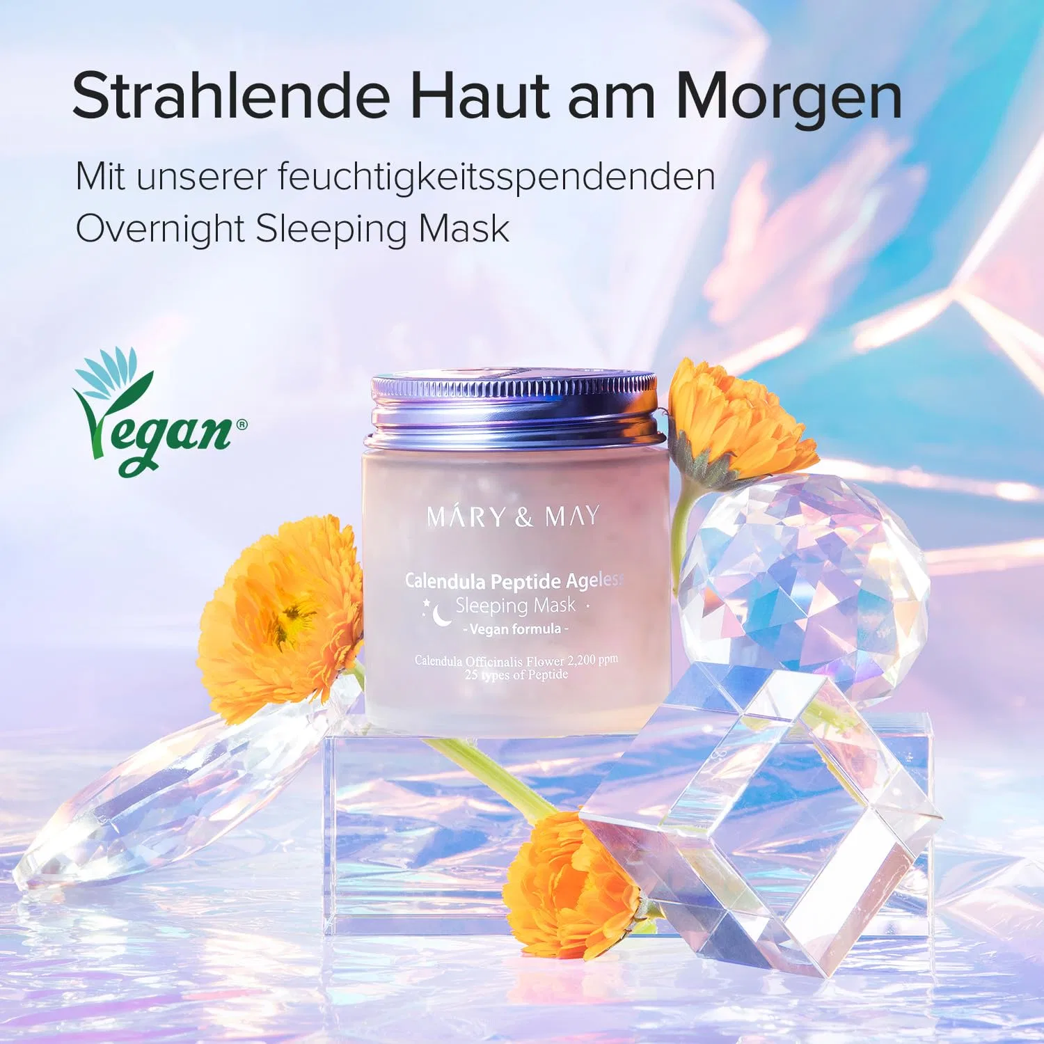 Маска для лица Mary&May — Веганская ночная «Vegan Calendula Peptide Ageless Sleeping Mask» от — фото 2