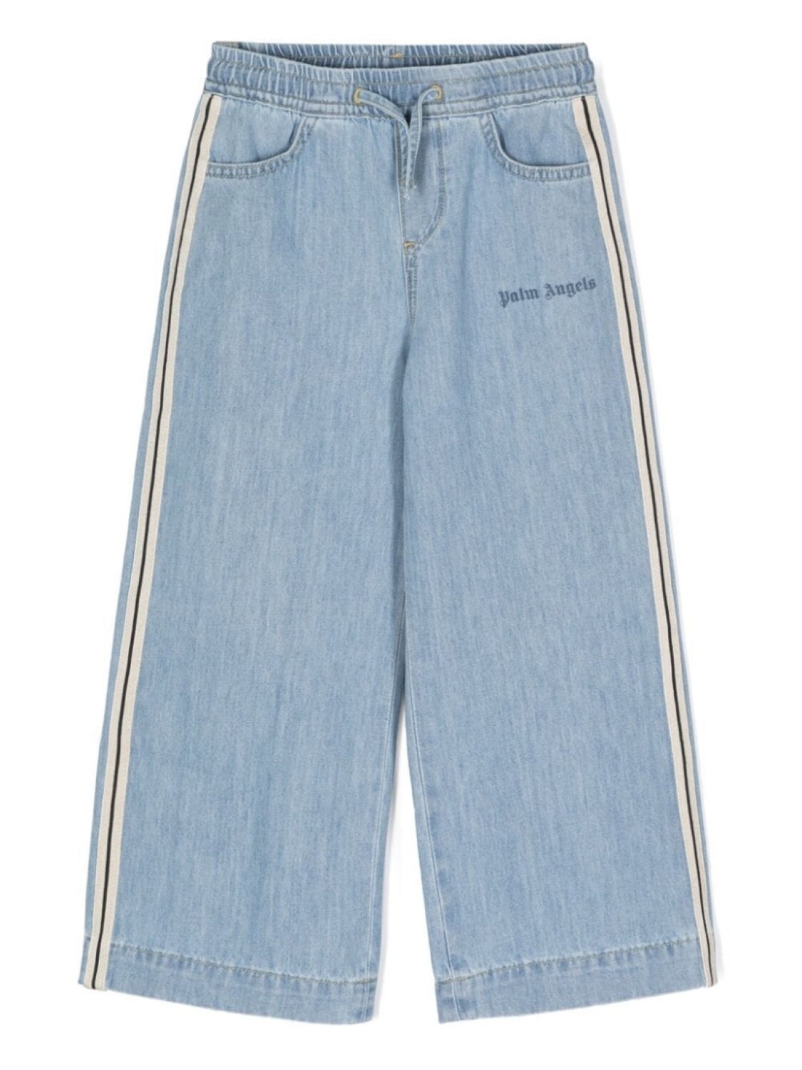 

Palm Angels Kids спортивные брюки из ткани шамбре, синий