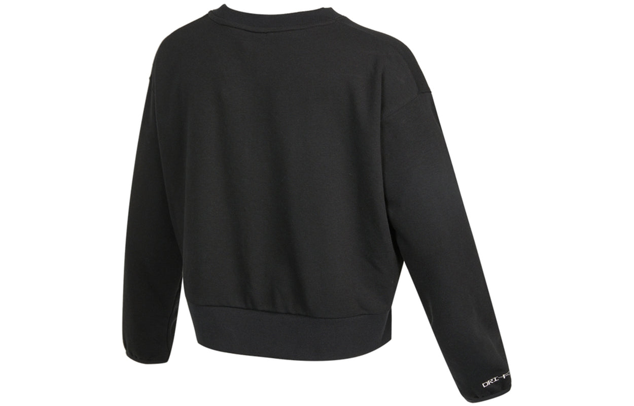 Толстовка (WMNS) Nike As Nk Standard Issue Crew Embroidery Logo Knitting Round-neck Sweatshirt Black — фото 2