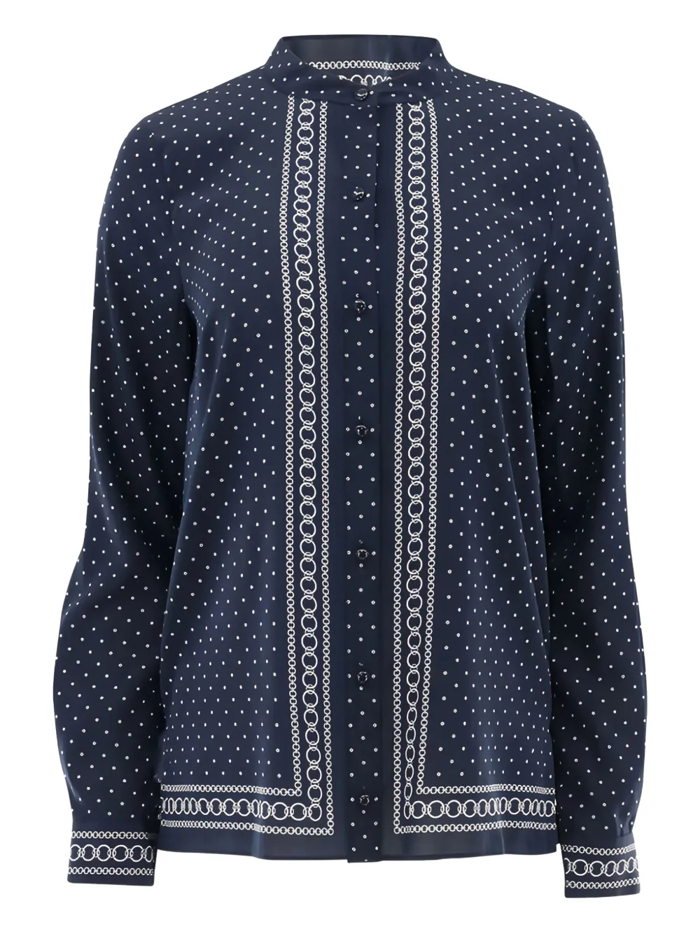 

Асимметричная блузка в горошек Veronica Beard, синий