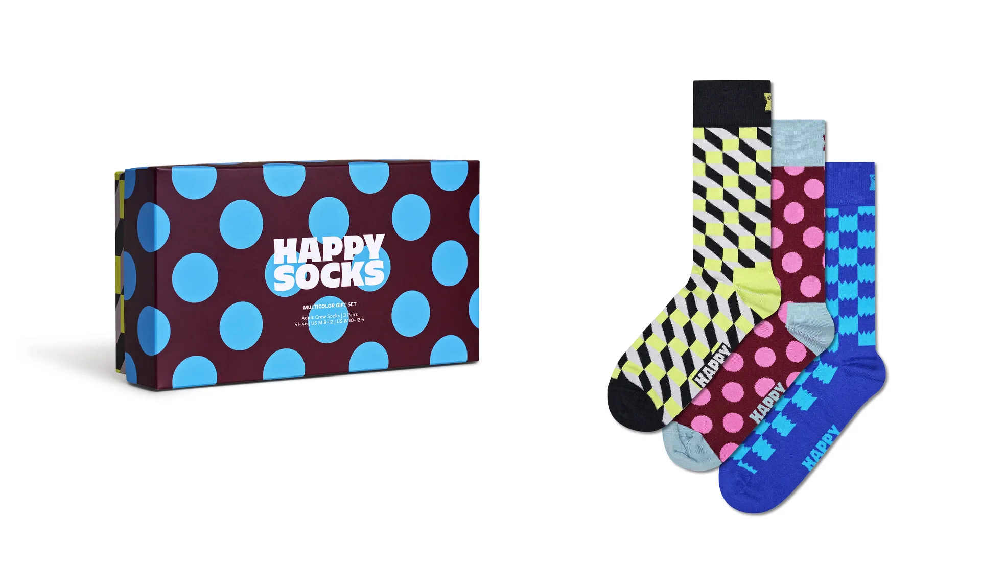 

Длинные носки Happy Socks (коробка, 3 шт.), цвет морской волны