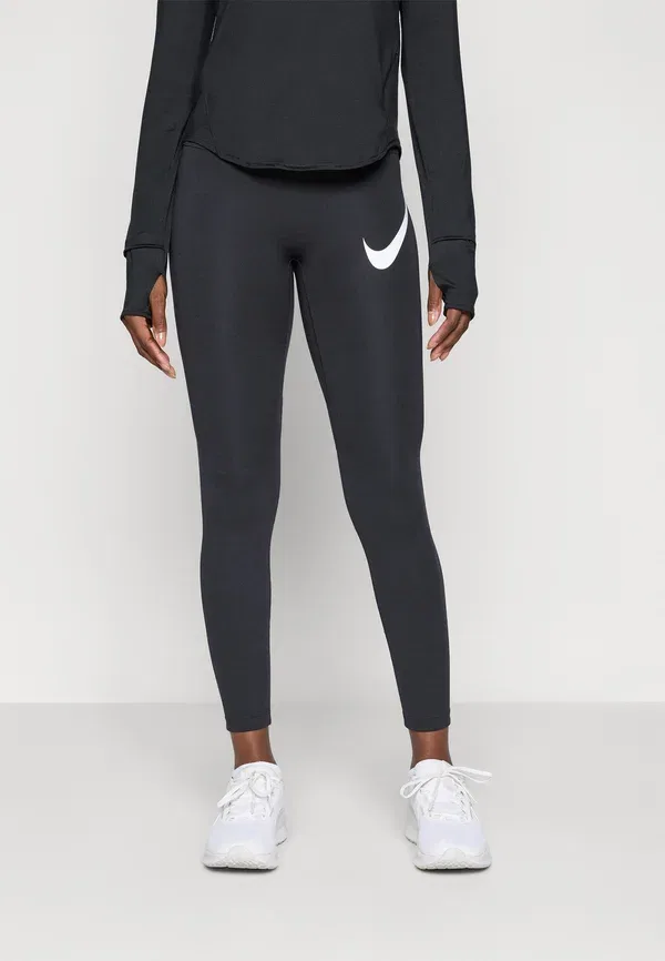 Тайтсы для бега Nike Performance, чёрный/отражающий серебристый/белый