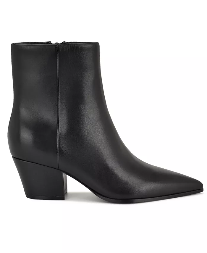 Женские ботильоны Savie на блочном каблуке из кожи Nine West, черный — фото 2
