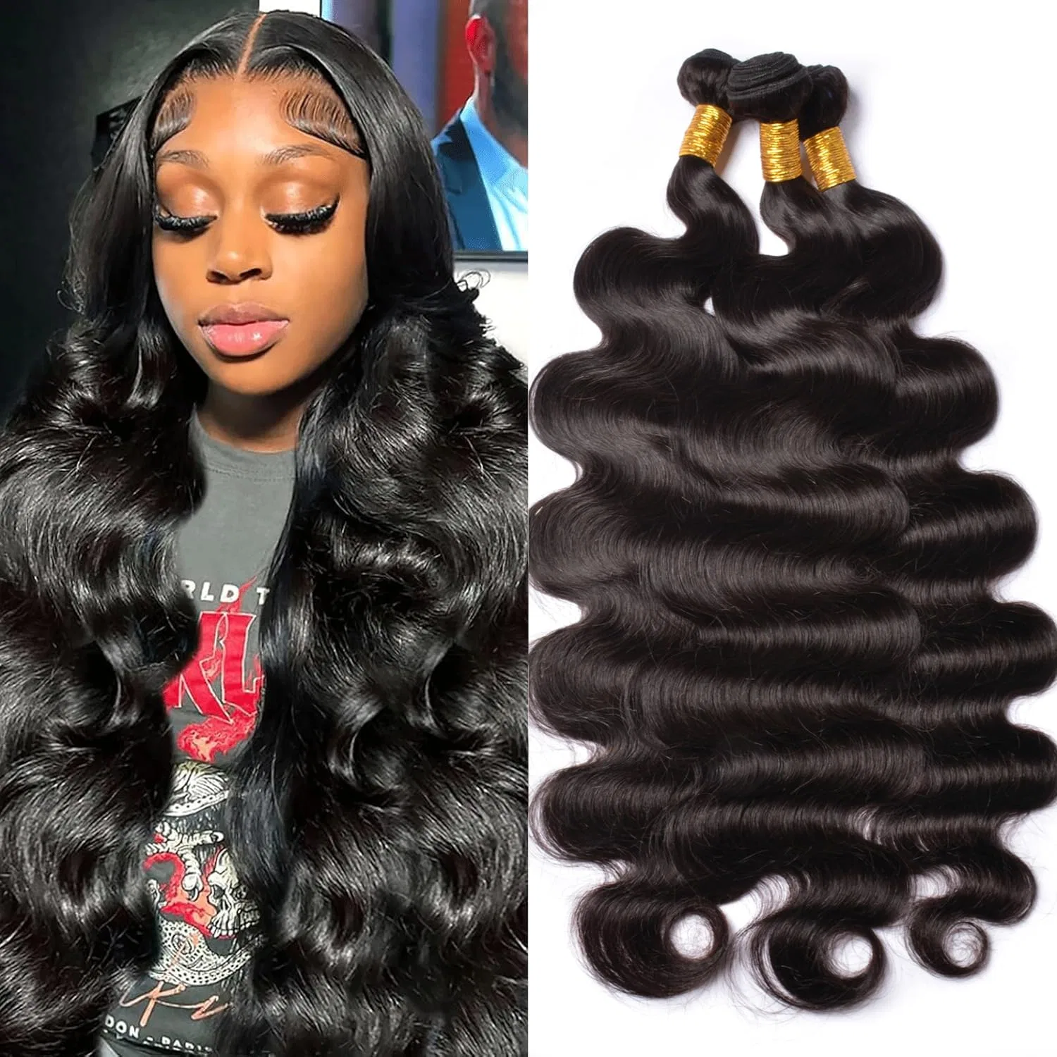 Натуральные бразильские волосы для наращивания «Body Wave» 12A Perismoda