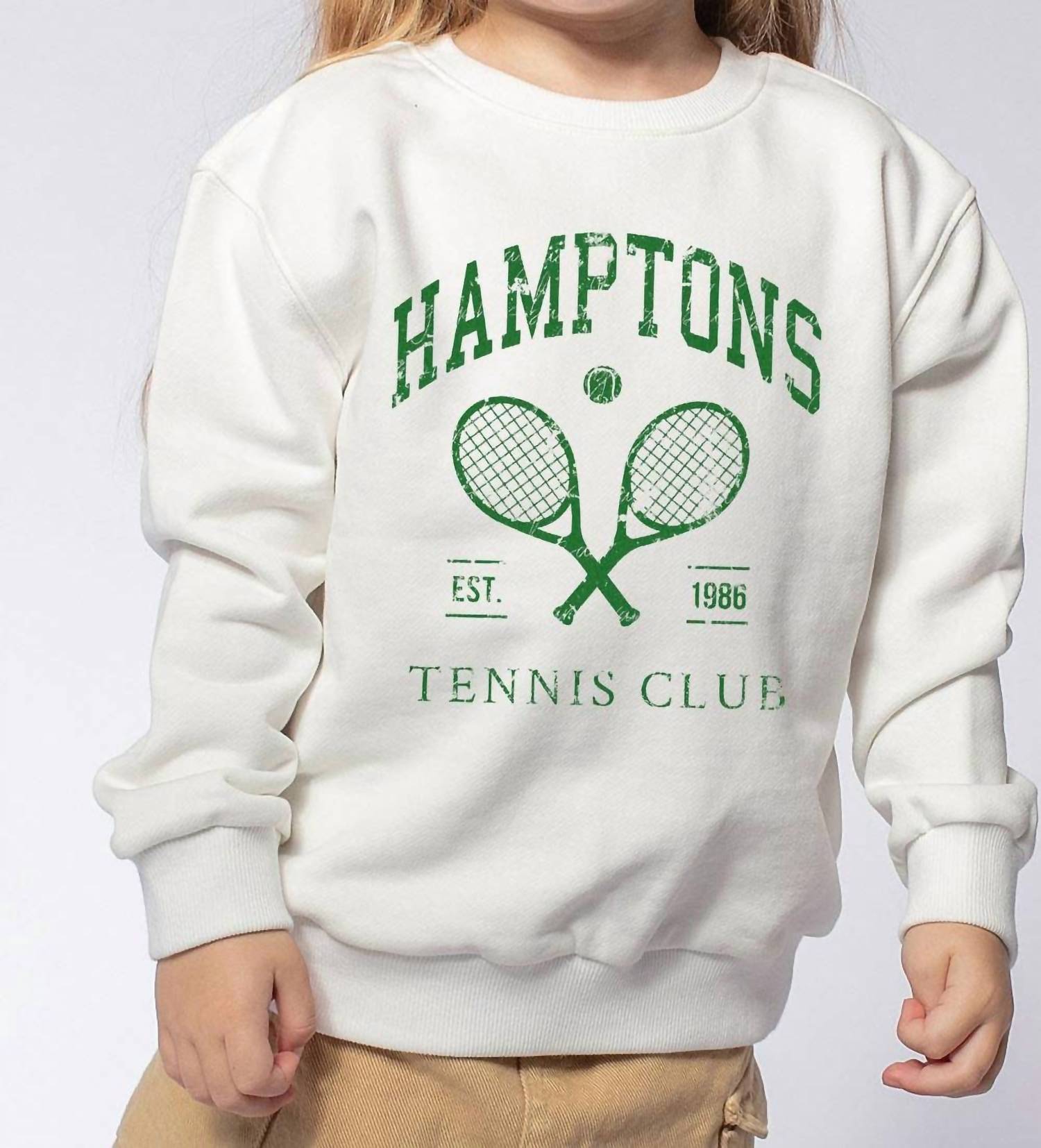 

Детская толстовка Hamptons Tennis Club в цвете Off White 12pm By Mon Ami