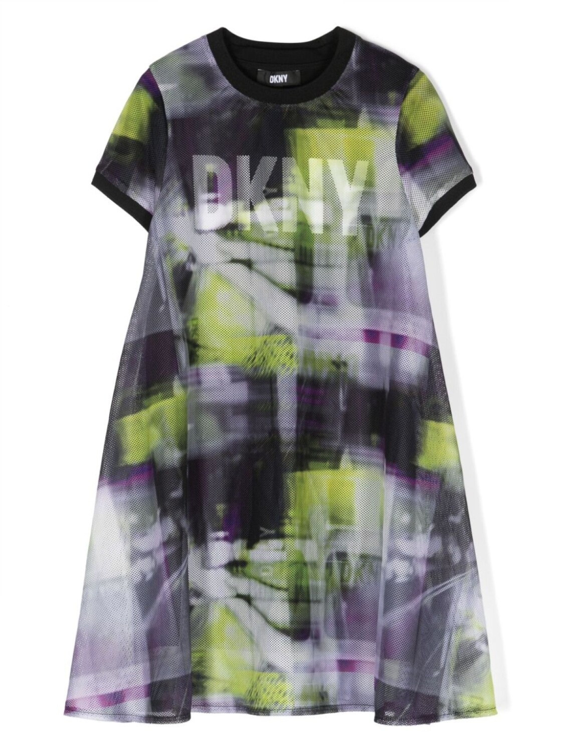 

DKNY платье с сетчатым верхом и логотипом, зеленый