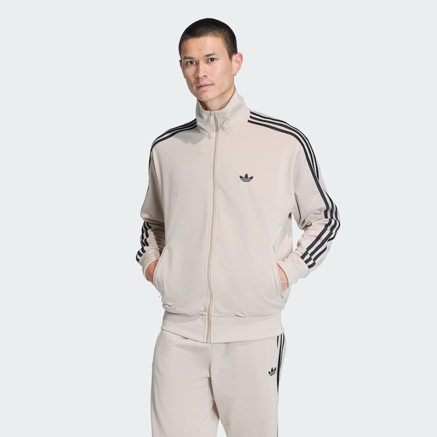 Толстовка с капюшоном на молнии ADIDAS ORIGINALS Firebird, светло-бежевый — фото 3