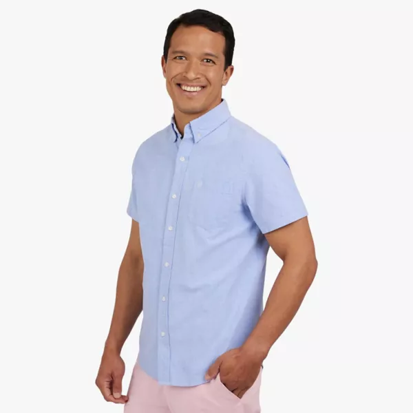 

Мужская рубашка Оксфорд с коротким рукавом из ткани Chaps, цвет palace blue